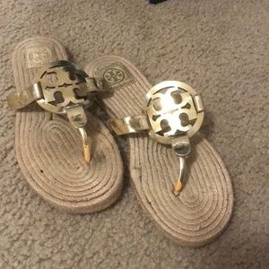 Tory Burch espadrille flip flops